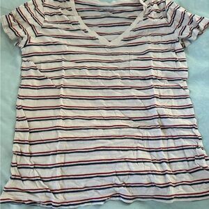 Universal Thread Monterey V-Neck with Red and Blue Stripes
